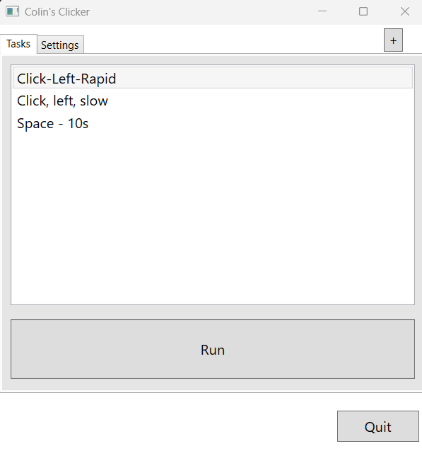Screenshot of the Colin's Clicker app